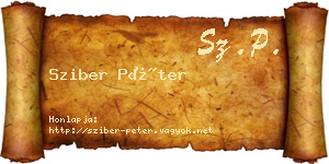 Sziber Péter névjegykártya