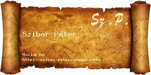 Sziber Péter névjegykártya