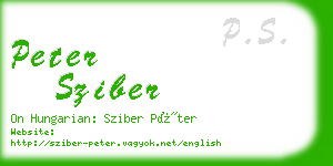 peter sziber business card